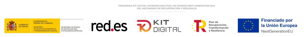 Logotipos Kit Digital cofinanciado por la Unión Europea, Gobierno de España y Plan de Recuperación