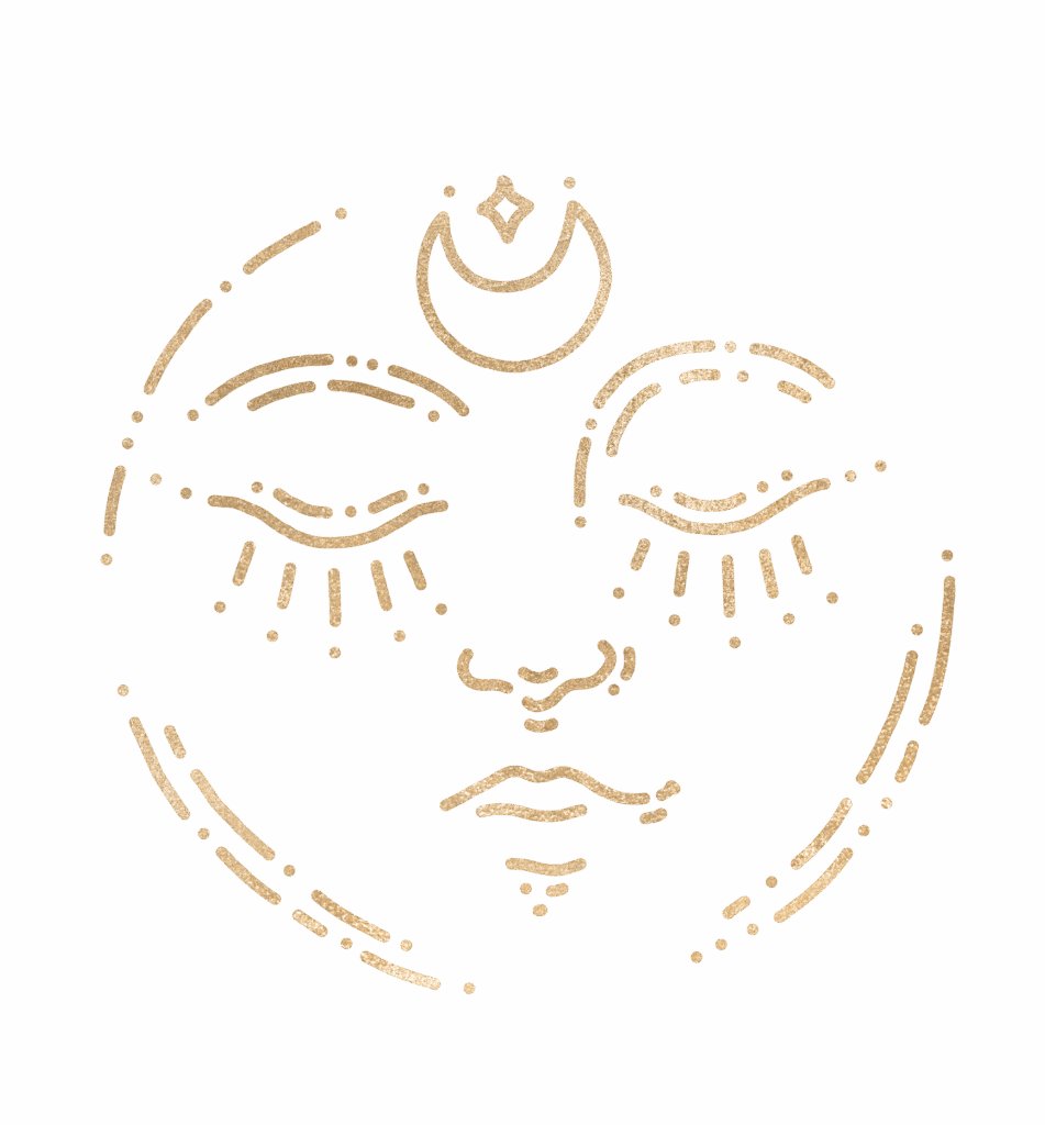 Ilustración de un rostro con luna