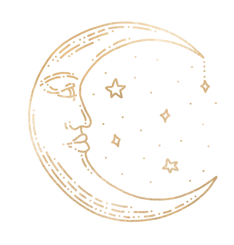 Ilustración de luna con estrellas